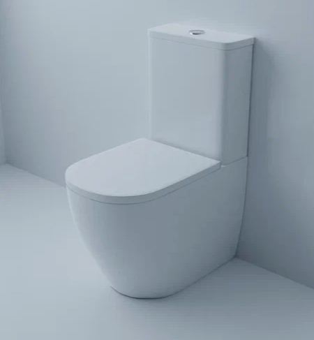 Унитаз-компакт напольный Azario Renda 615х365х840 безободковый, сиденье микролифт