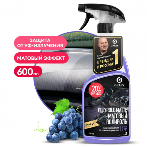 Полироль очищающая и защитная (матовый блеск) «Polyrol Matte» виноград, 600 мл Grass 110394