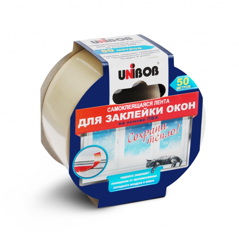 Скотч для окон. Клейкая лента алюминиевая Unibob 517313, 50 мм x 50 м. Клейкая лента д/окон 48ммх50м Unibob, белая. Unibob 58168. Лента для заклейки окон 48мм*50м ПВХ, белая Unibob.