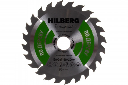Диск пильный HW190 Hilberg Industrial Дерево 190x24Т*30/20мм