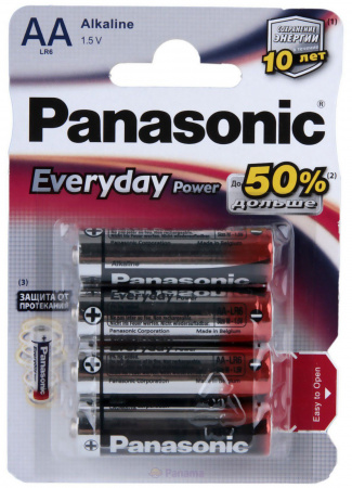 Батарейка щелочная PANASONIC LR6 (AA) Everyday Power (Standard) 1.5В бл/4